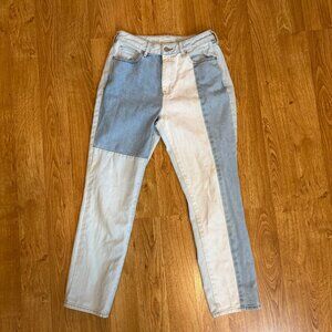 Pacsun Y2K Two-Tone Patchwork Mom Jeans Size 27 Denim Sustainable 90s‎ Vintage